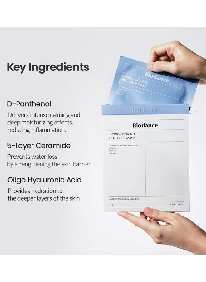 BIODANCE Hydro Cera-nol Real Deep Mask (34g x 4ea) x2 PACK OF 2, ith Low Molecular Hyaluronic Acid, Glacier Water, and Ceramide  - Image 3