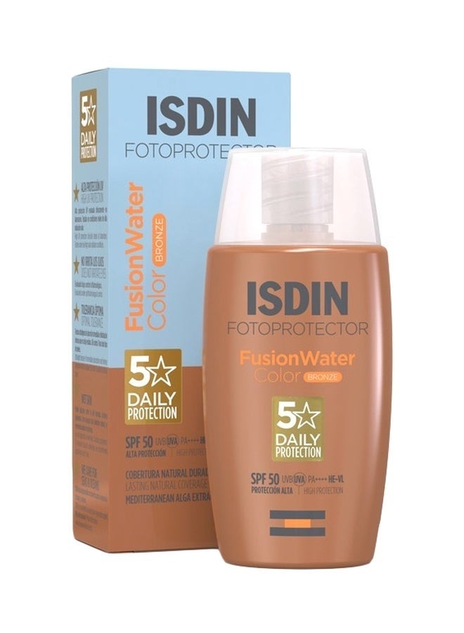 ISDIN واقي شمس فوتر بروتيكتور فيوجن ووتر SPF50، لون برونزي