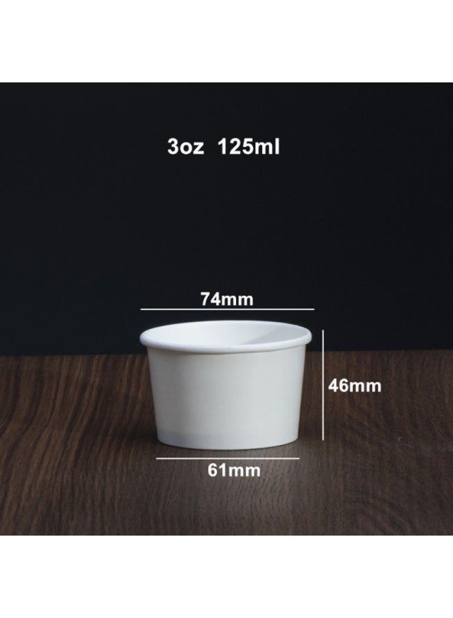 Ice Cream Cup Diy Stall Creative Disposable Ice Cream Paper Cup Ice Cream Cake Stall Commercial Yogurt Printing-Color:3oz 50 Pieces Without Cap-Capacity:Default Items - Image 1