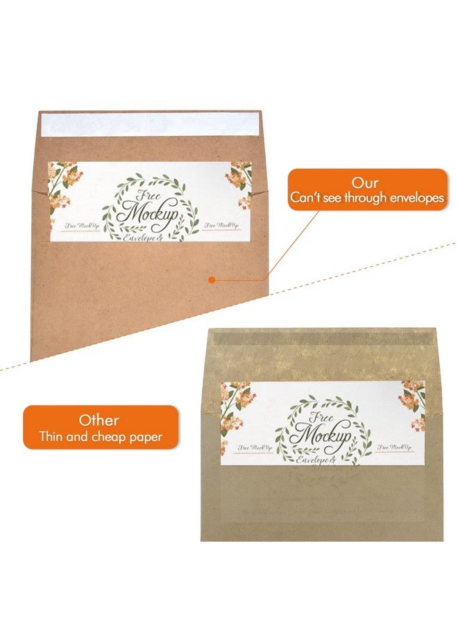 AZAZA 100 Pack A7 Brown Kraft Paper Invitation 5 X 7 Envelopes Quick Self Seal For 5X7 Cards| Perfect For Weddings Invitations Baby Shower| Stationery For General Office | 5.25 X 7.25 Inches  - Image 3