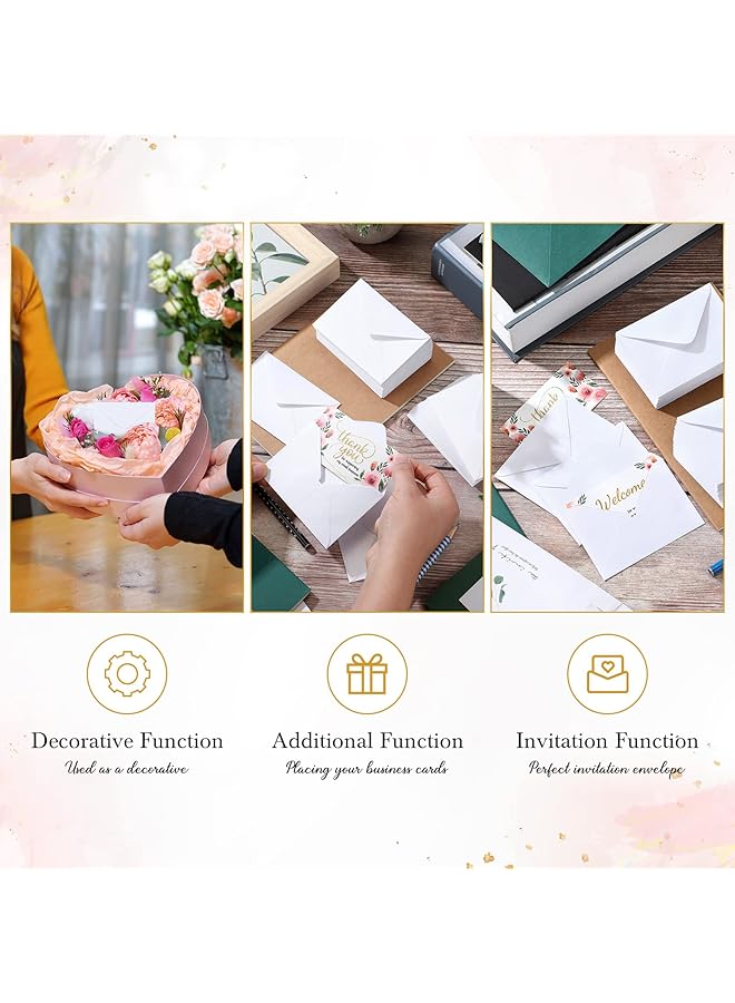 erorex 200 Count Mini Gift Card Envelopes Bulk Wedding Pocket Small Paper Envelopes Gift Card Sleeves Greeting Business Card Envelopes Tiny Envelope For Mother'S Day 4 X 2.7 Inch White - Image 5