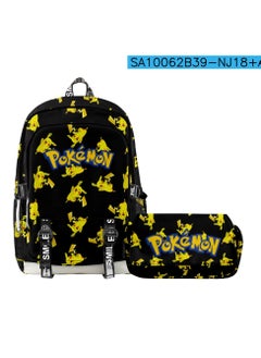 Pokemon Pokemon School Bag Backpack Double Shoulder Double Layer Pencil Case Two Piece Set 44*30*18cm 