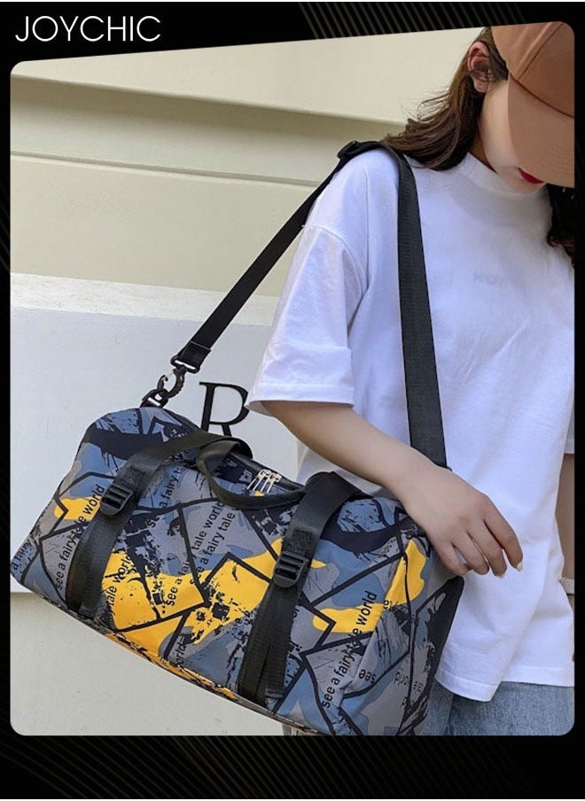 Joychic حقيبة سفر ملونة عصرية للنساء والرجال، حقيبة رياضية كبيرة السعة مع جيب جاف ورطب وحجرة أحذية لليوجا واللياقة البدنية، متعددة الألوان  - Image 5