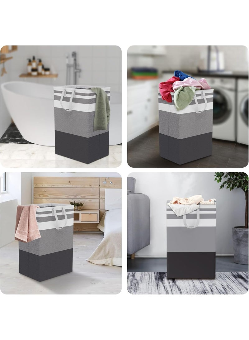 YelaJoy 75L Large Laundry Hamper with Handles, Dirty Clothes Hamper for Bedroom Waterproof, Freestanding Tall Laundry Basket Waterproof, Hamper for Bedroom, Bathroom, Dorm, Toys Storage(Stripes, 1 × 75L) - Image 5