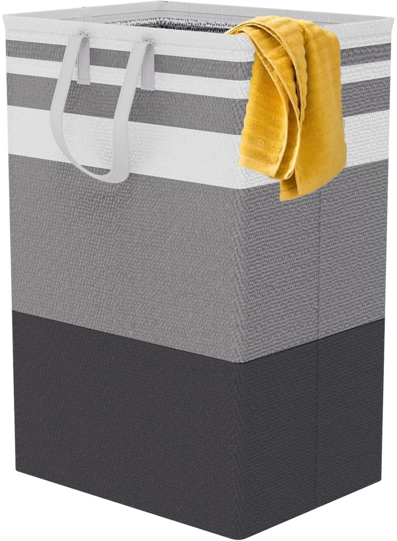 YelaJoy 75L Large Laundry Hamper with Handles, Dirty Clothes Hamper for Bedroom Waterproof, Freestanding Tall Laundry Basket Waterproof, Hamper for Bedroom, Bathroom, Dorm, Toys Storage(Stripes, 1 × 75L) - Image 1