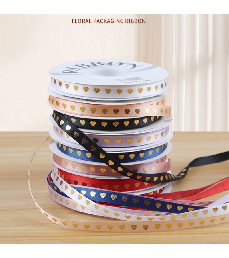 Colors and Variations: 1 Roll Golden Lotus Root Starch 0.39x1181.1 Ribbon For Bouquet Decoration Bow Flowers Gift Wrapping Diy - Image 1