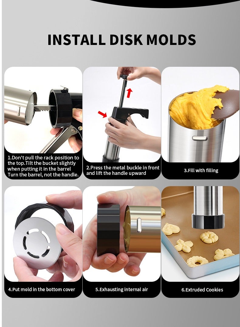 عام مكبس بسكويت من الستانلس ستيل، مجموعة مكبس بسكويت مع 13 قالب بسكويت و8 أطراف تزيين، مثالي لتزيين الكعك DIY ومستلزمات الخبز. - Image 4