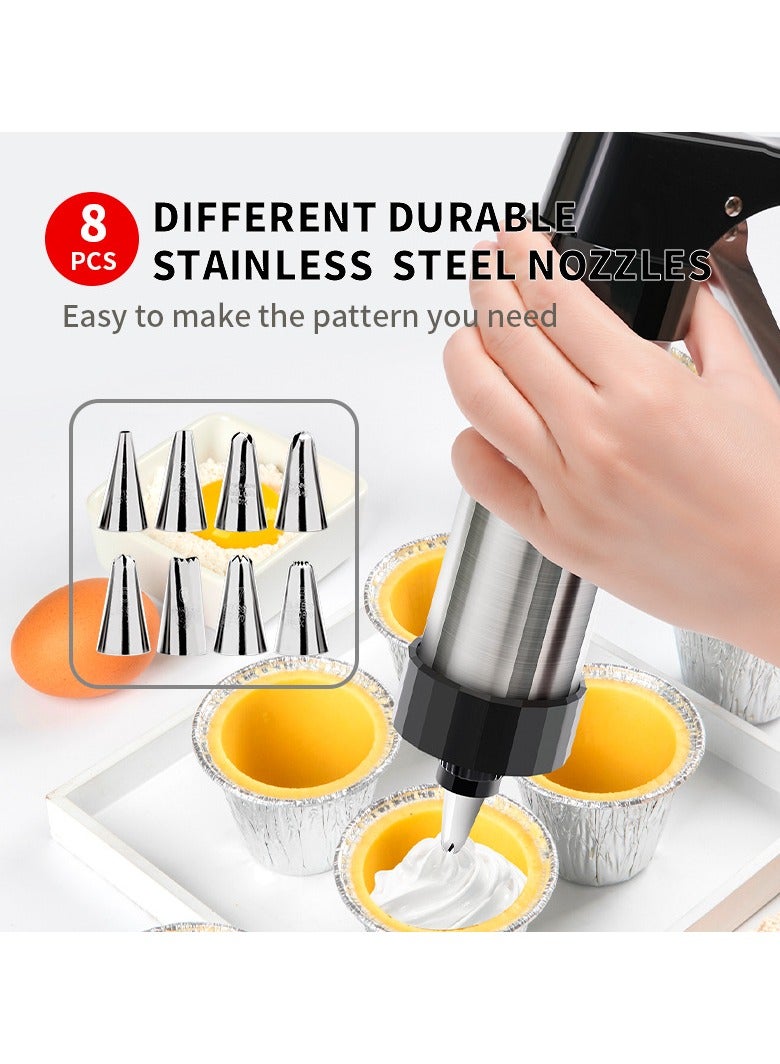 عام مكبس بسكويت من الستانلس ستيل، مجموعة مكبس بسكويت مع 13 قالب بسكويت و8 أطراف تزيين، مثالي لتزيين الكعك DIY ومستلزمات الخبز. - Image 3