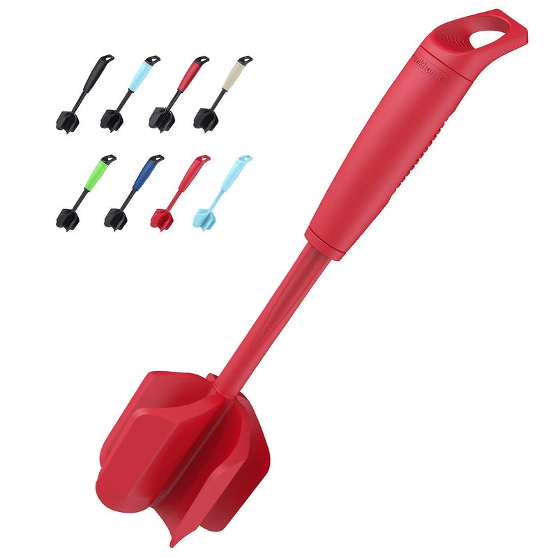 Ourokhome Ourokhome Upgrade Meat Chopper and Potato Masher Heat Resistant Ground Meat Smasher for Hamburger 5 Curved Blades Ground Beef Smasher Nylon Non Stick Mixer Stirrer and Kitchen Gadgets Red 