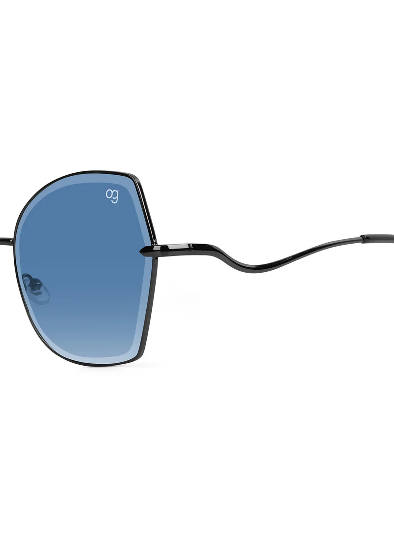 Woggles Latest & Stylish UV Protected BlueX Black Oversized Sunglasses for Women