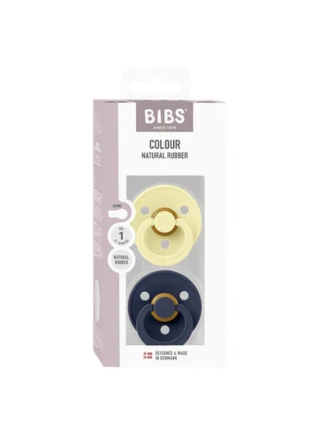 BIBS Pacifier Colour 2 PACK Latex Size 1 Luna/Deep space - Image 1
