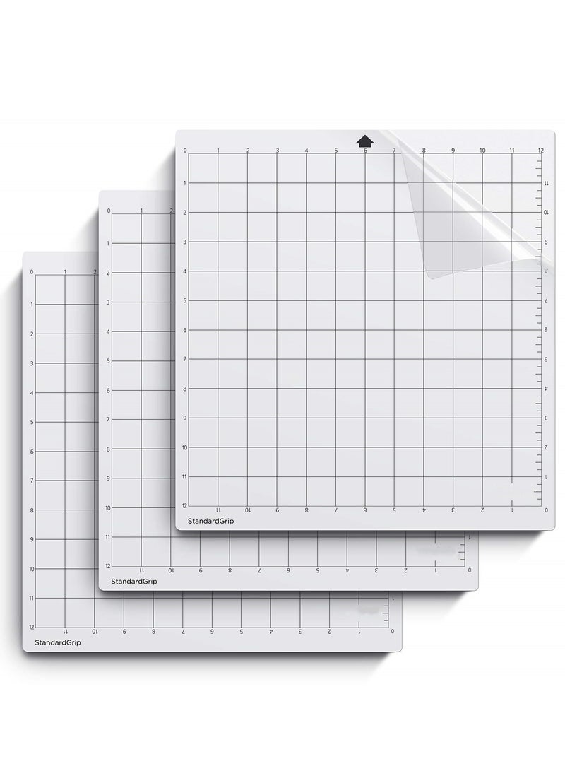 SYOSI 3 قطع حصيرة قطع StandardGrip لآلة Silhouette Cameo 4/3/2/1، (12x12 بوصة) حصيرة لاصقة لاصقة حصيرة قطع لاصقة سطح قطع لاصق قياسي ملحقات استبدال تقطيع الخياطة  - Image 1