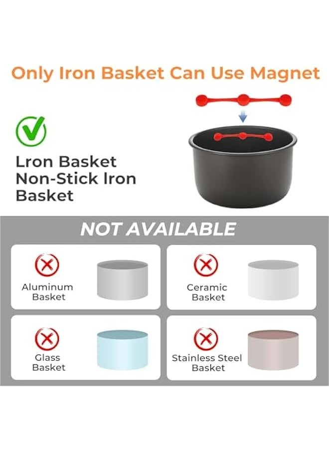 Set of 4 Air Fryer Magnets with Silicone Buckle to Secure Parchment Paper Liners and Prevent Burns - Cover Food Easily without Disposable Paper Liners.