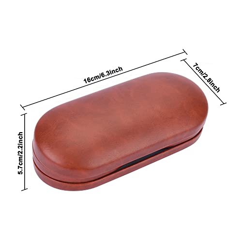 Muf 2 in 1 Contact Lens Case and Glasses Case, Double Sided Design with Mirror, Portable Travel Kit with Tweezer, Remover and Solution Bottle, Brown - Image 2
