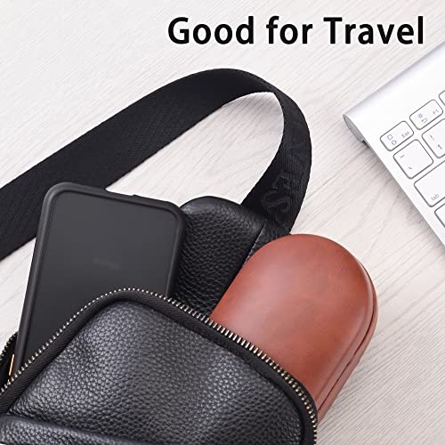 Muf 2 in 1 Contact Lens Case and Glasses Case, Double Sided Design with Mirror, Portable Travel Kit with Tweezer, Remover and Solution Bottle, Brown - Image 5