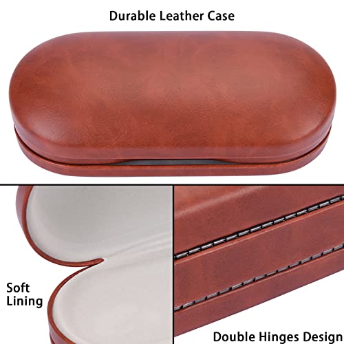 Muf 2 in 1 Contact Lens Case and Glasses Case, Double Sided Design with Mirror, Portable Travel Kit with Tweezer, Remover and Solution Bottle, Brown - Image 3