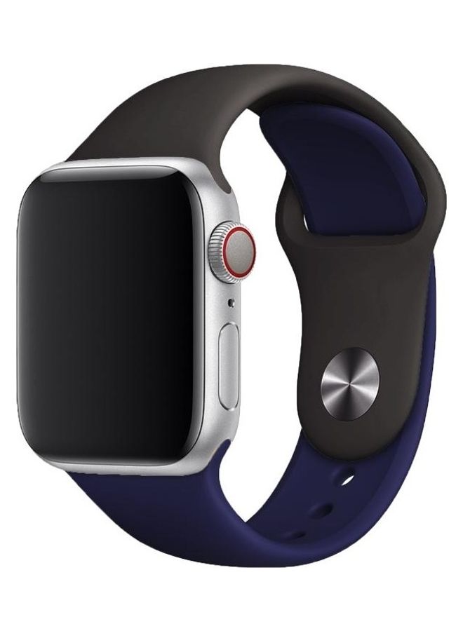 BGM Silicone Band For Apple Watch Series 3/2/1 38mm Dark Grey/Blue - Image 1