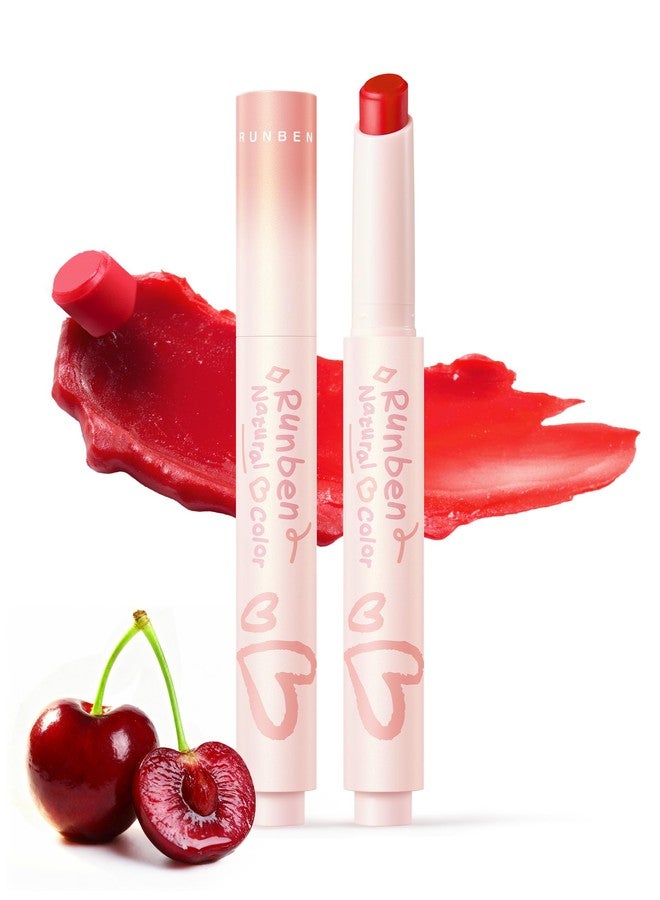 RUNBEN Kids Tinted Lip Balm, Fresh Cherry Lips Gloss, 24H Moisturizing, Safe & Non-toxic Lipstick for Kids & Teen, Birthday Makeup Gift for Girls, 2g - Image 1