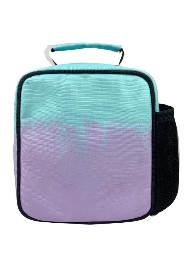 JUST HYPE Insulated Lunch Bag - Lilac & Teal Drips - Image 4