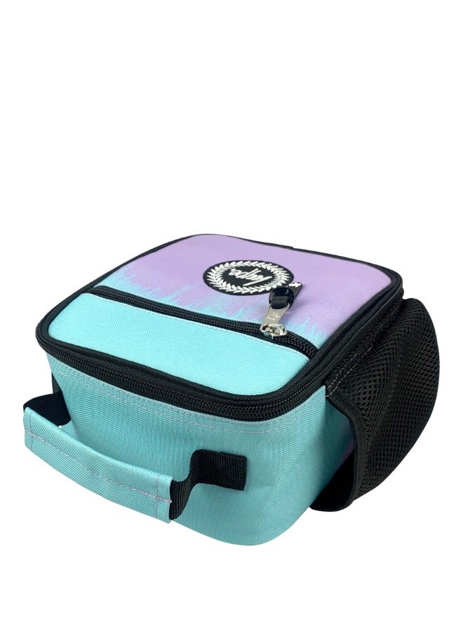 JUST HYPE Insulated Lunch Bag - Lilac & Teal Drips - Image 5