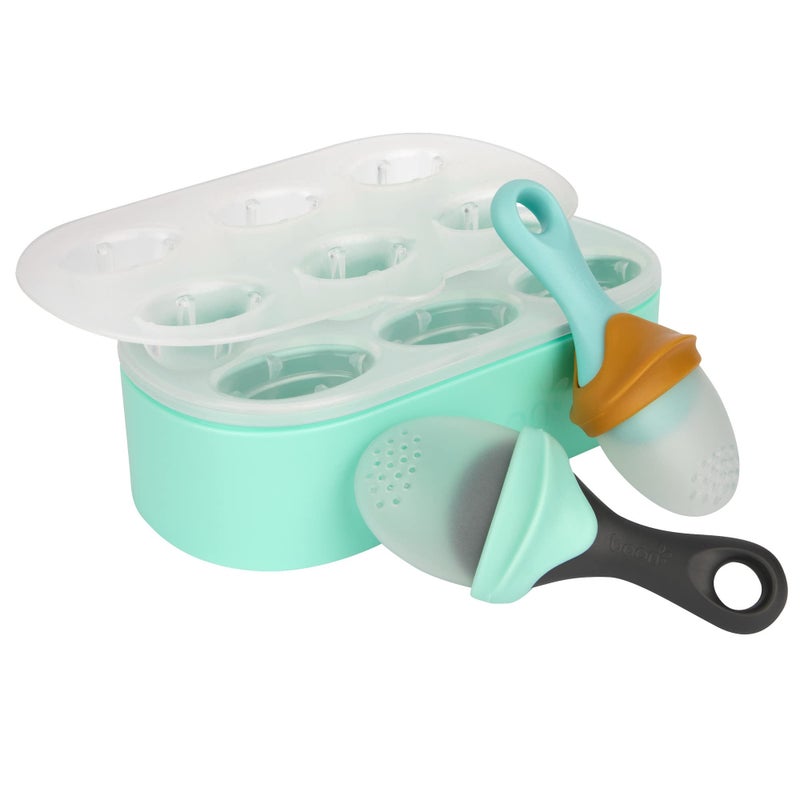 Boon PULP Silicone Feeder Freezer Tray Includes Silicone Tray and Lid with 2 PULP Silicone Baby Food Feeders Baby Food Storage