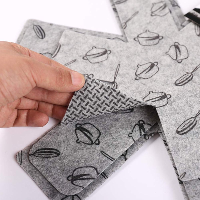 lasenersm 12 Pieces Pot Pan Protectors Pot And Pan Protectors Cookware Pans Divider Protector Pad Anti Slip Pans Separator To Prevent Scratching Separate And Marring  Grey(Small Size/10.24 Inch) - Image 4