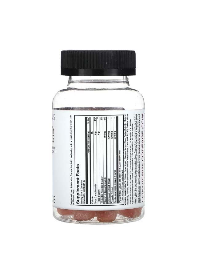 كوديدج Vitamins Immunity Gummies Vegan NonGMO Pectin Based Raspberry 60 Gummies - Image 2