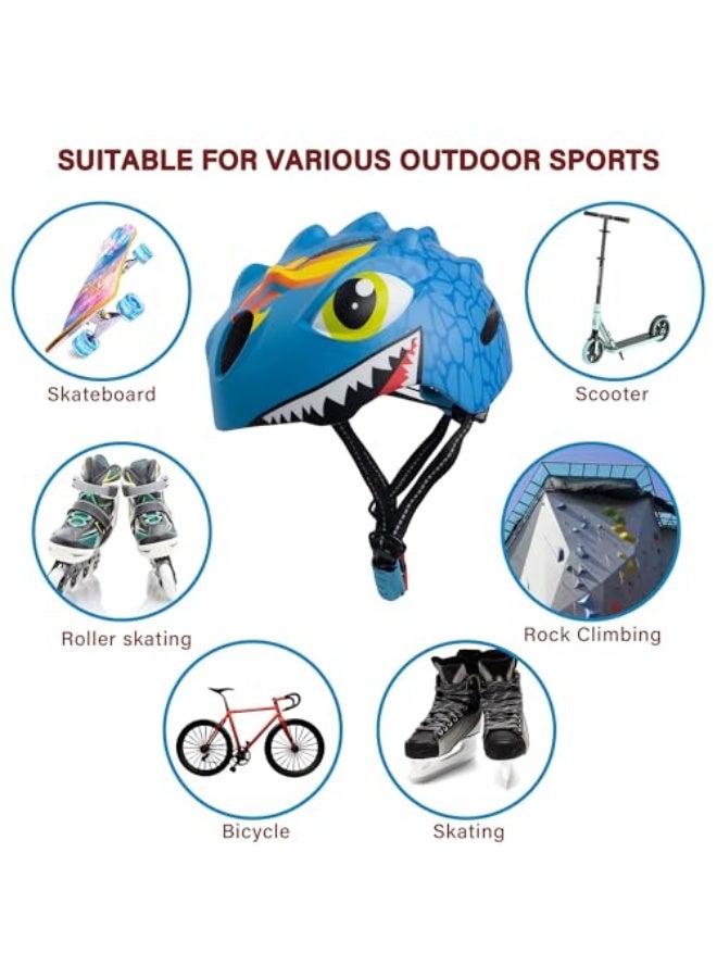 VICTGOAL Toddler Helmet, Kids Bike Helmet, Dinosaur Design Multi-Sport Safety Helmet, Toddler Bike Cycling Scooter Helmet, Adjustable Protect Helmet for Kids Cycle for Boys and Girls Age 3-8 - Image 2