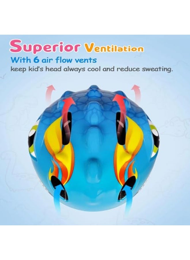 VICTGOAL Toddler Helmet, Kids Bike Helmet, Dinosaur Design Multi-Sport Safety Helmet, Toddler Bike Cycling Scooter Helmet, Adjustable Protect Helmet for Kids Cycle for Boys and Girls Age 3-8 - Image 5