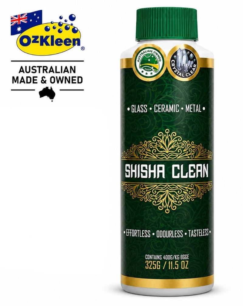 OzKleen Shisha Clean Powder Cleaner 325g, Australian Made & Owned Crystal Clear Hookah Cleaner, Odourless & Tasteless Formula for Glass, Ceramic & Metal Shisha, Hookah & Water Pipe Accessories - Image 1