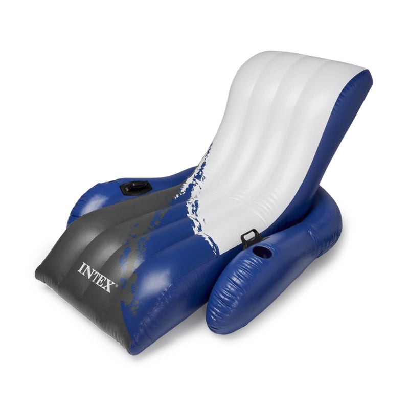 Intex Inflatable Lounge Pool Recliner Lounger Chair with Cup Holders - Image 1