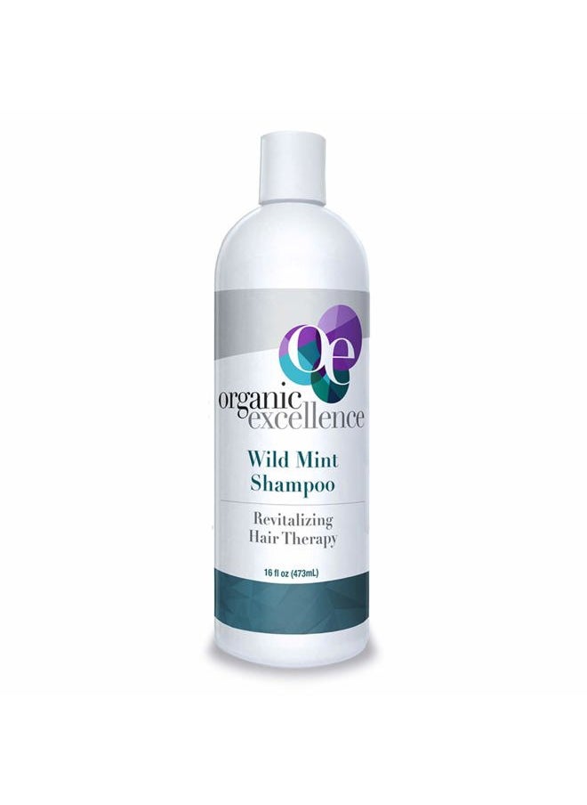 Organic Excellence - WILD MINT SHAMPOO, Chemical and Sulfate Free, All Natural Color Safe - 16 oz - Image 1