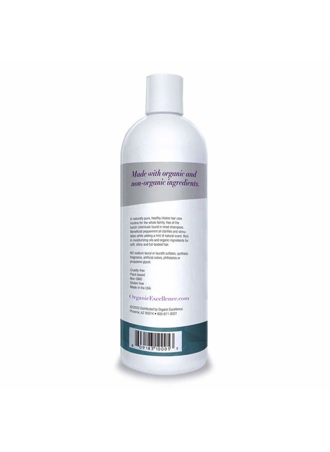 Organic Excellence - WILD MINT SHAMPOO, Chemical and Sulfate Free, All Natural Color Safe - 16 oz - Image 1