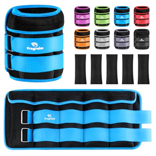 Fragraim Adjustable Ankle Weights 1-20 LBS Pair with Removable Weight for Jogging, Gymnastics, Aerobics, Physical Therapy, Resistance Training|Each 2-10 lbs, Total 20LBS, Sky Blue - Image 1