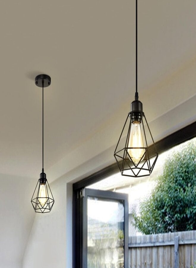 مصباح معلق صناعي على شكل قفص، مصابيح معلقة على السقف، إضاءة معلقة على شكل مزرعة، مقبس E26 لجزيرة المطبخ وغرفة الطعام والمقهى، مدرج في قائمة UL - Image 3