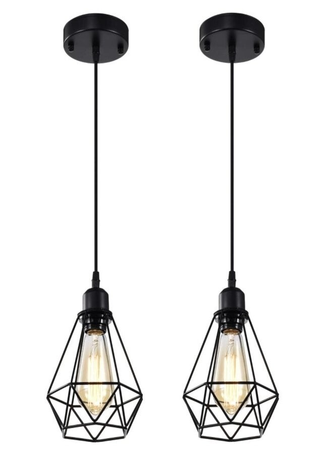 مصباح معلق صناعي على شكل قفص، مصابيح معلقة على السقف، إضاءة معلقة على شكل مزرعة، مقبس E26 لجزيرة المطبخ وغرفة الطعام والمقهى، مدرج في قائمة UL - Image 2