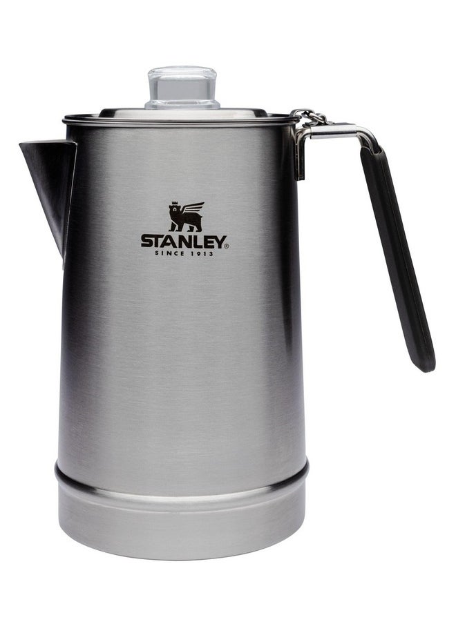 Stanley - Stanley Hold Tight Percolator Coffee Pot 1.1 qt | Stainless Steel 6 Cup Coffee Maker | Stove Top or Open Fire | Backpacking, Camping, Hiking Cookware | BPA-Free | Stainless Steel - Image 1