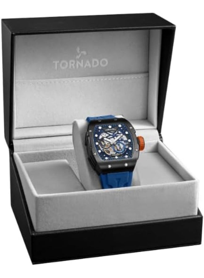 تورنيدو ساعة تورنادو أوتونوفا للرجال بحركة  ، عرض أوتوماتيكي وسوار سيليكون - -، أزرق داكن - Image 4