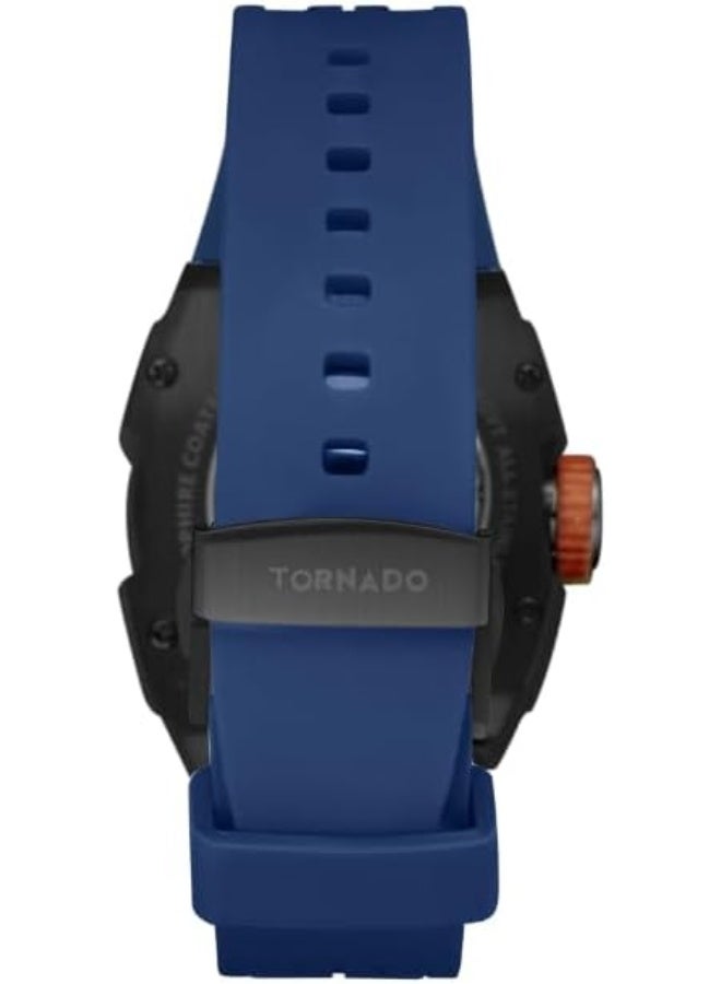 تورنيدو ساعة تورنادو أوتونوفا للرجال بحركة  ، عرض أوتوماتيكي وسوار سيليكون - -، أزرق داكن - Image 3