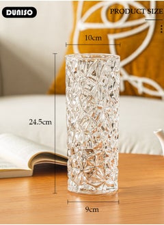 DUNISO Creative Clear Glass Vase Craft Aesthetic Decorative Small Flower Vase Hydroponic Plant Desktop Ornament Modern Irregularity Vase for Flowers Rose Home and Office  - Image 4