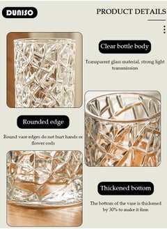 DUNISO Creative Clear Glass Vase Craft Aesthetic Decorative Small Flower Vase Hydroponic Plant Desktop Ornament Modern Irregularity Vase for Flowers Rose Home and Office  - Image 2