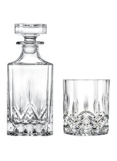 Glass Cups Set With Bottle 7 Pieces - Clear