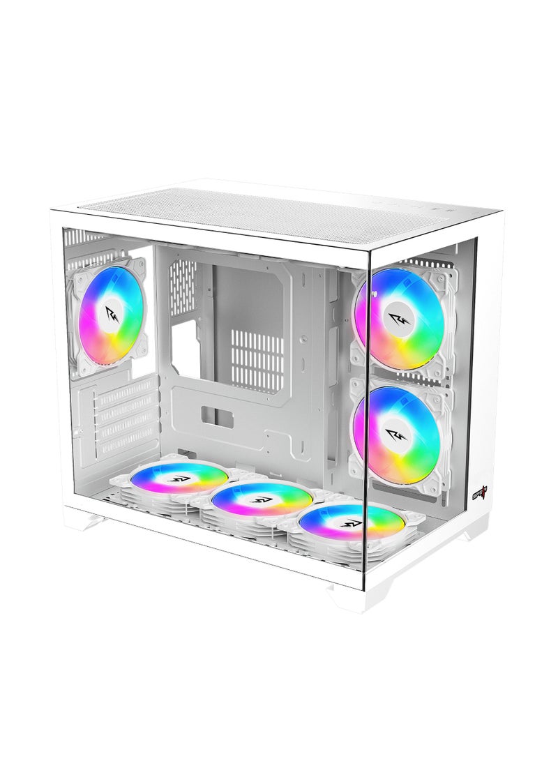 Spear Pc Covid 55 Eco Mini Gaming Case Mid Tower M-ATX/ITX PC Case Tempered Glass Side Panel RGB Front Panel USB White Gaming Computer Case - Image 2