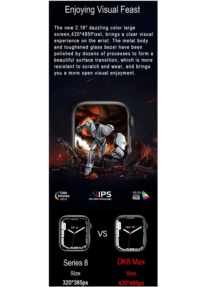 GULFLINK Smart Watch for Android and iOS Phones Compatible with Apple iPhone and Samsung Black  - Image 3