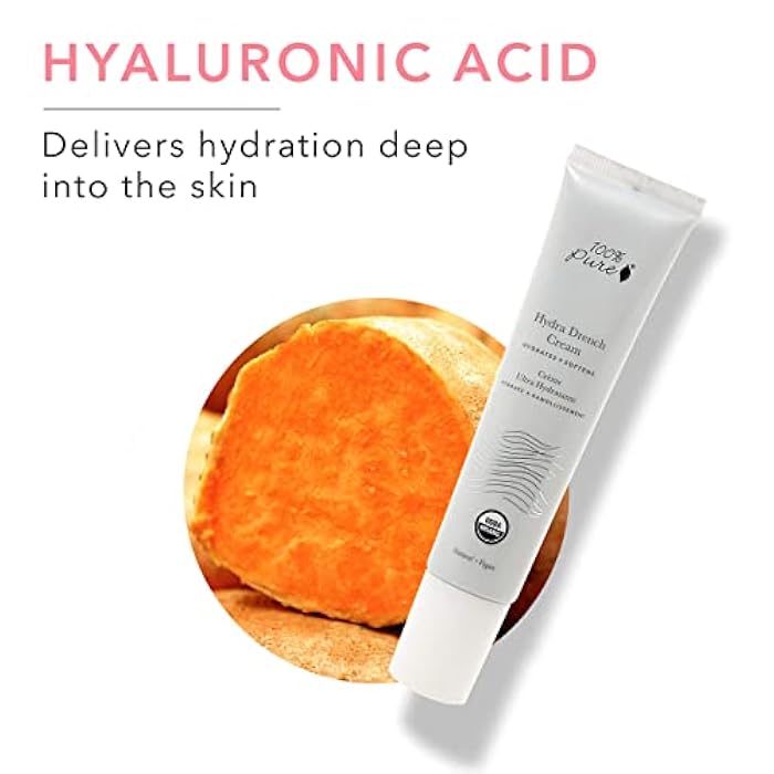 100 % Pure 100% PURE Hydra Drench Cream, Daily Face Moisturizer with Hyaluronic Acid, Rose Water, Skin Care for All Skin Types, Natural Face Cream - 1.4 Fl Oz - Image 3