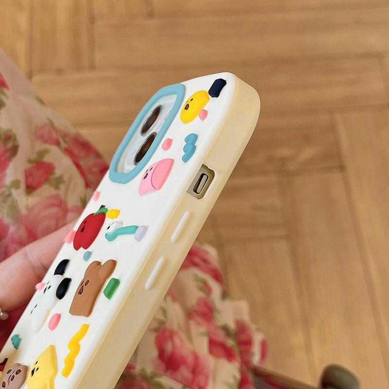 QoKcoahn حافظة متوافقة مع iPhone 13، غطاء كرتوني لطيف ثلاثي الأبعاد كاواي مضحك لخنزير الماء ينفخ الفقاعات للنساء والفتيات، حماية من السقوط من السيليكون الجل الناعم - Image 3