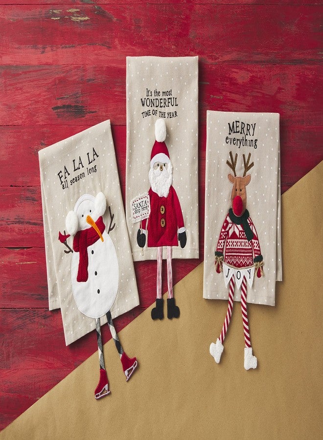 Mud Pie Reindeer Christmas Dangle Leg Towel, 26" x 16 1/2", Small - Image 2