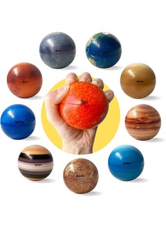 RATSAW 10 Pack Planets Balls Solar System Model Stress Balls Planet Educational Toy Balls for Party Favors Birthday Gift  - Image 1