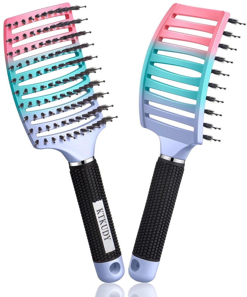 KTKUDY Wet or Dry Detangling Hair Brush for All Hair Types  Eliminates Knots  Reduces Breakage Hairbrush  Tangle Free Detangler Brush For Women Men  Kids Single 1 Count