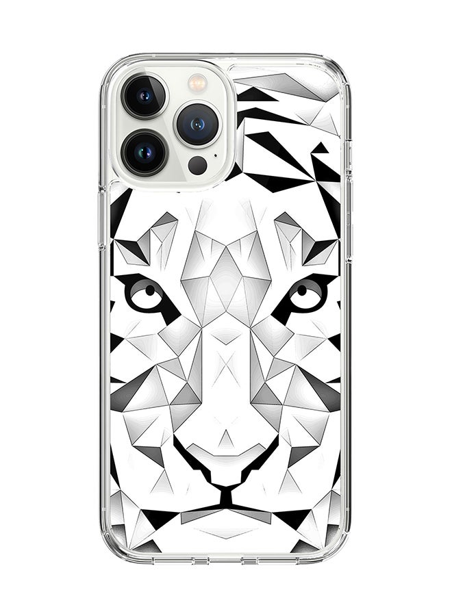 Stylizedd Classic Clear for Apple iPhone 14 Pro Max Case Hybrid Soft Cover Flexible Edges Anti Drop TPU PC Gel Thin Transparent Cover - Poly Tiger Full Print